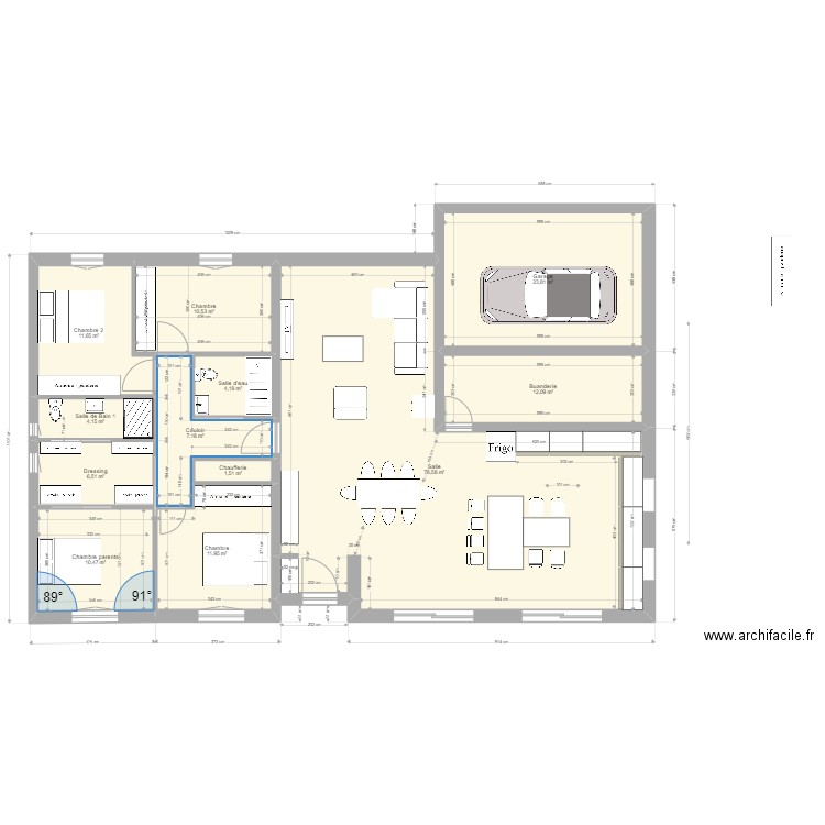 Maison Avo et Mamina 4. Plan de 12 pièces et 183 m2