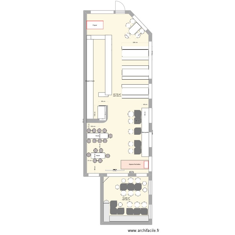 Nouveau plan . Plan de 2 pièces et 82 m2