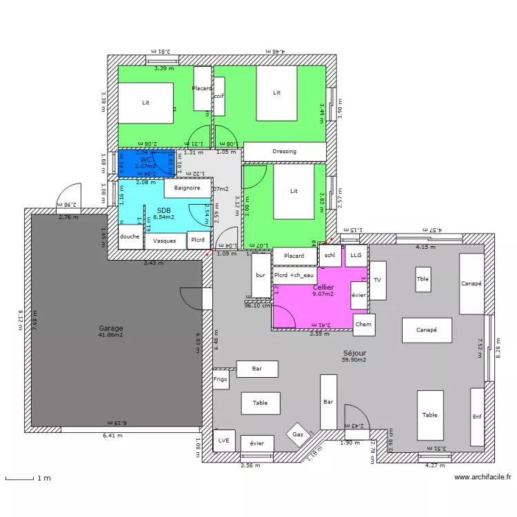 Maison 7. Plan de 