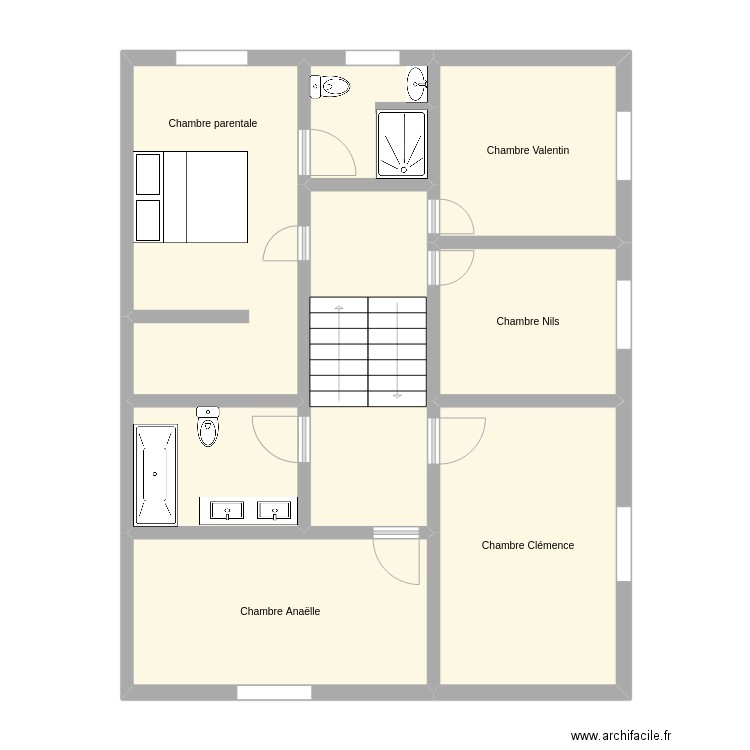 Aménagement étage. Plan de 0 pièce et 0 m2