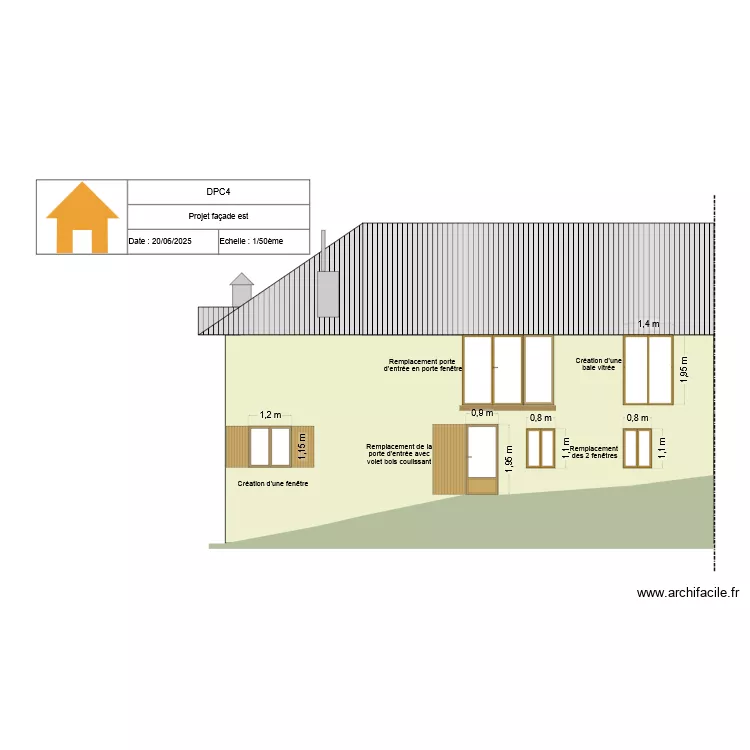 Plan fa&ccedil;ade est - PROJET2. Plan de 