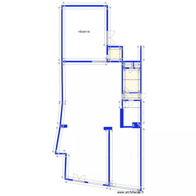 magasin apres travaux. Plan de 