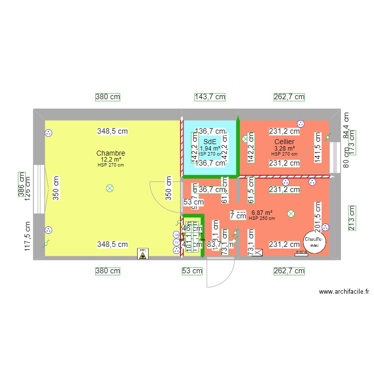 Chambre parentale 1. Plan de 5 pièces et 25 m2