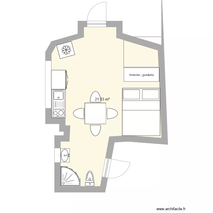 haut meublé. Plan de haut meublé. Plan de