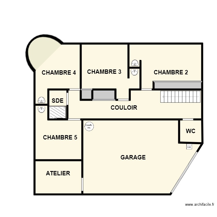 sejourne rdc. Plan de 12 pièces et 110 m2