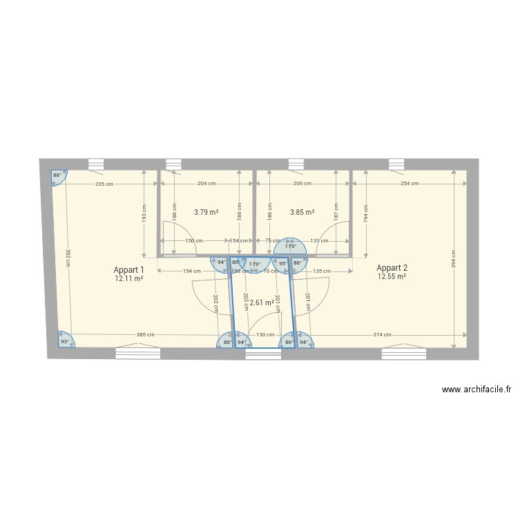 Plan sans modif wc. Plan de 0 pièce et 0 m2