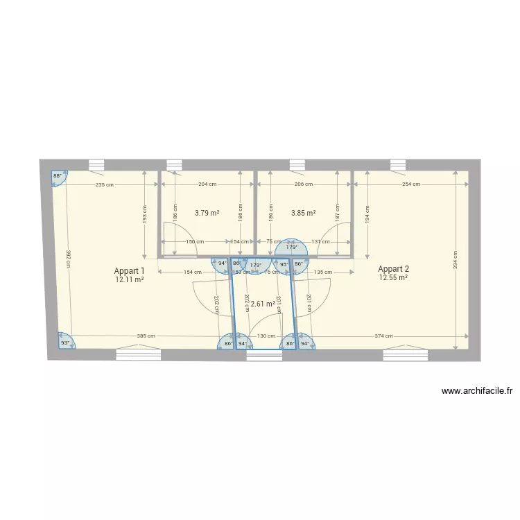 Plan sans modif wc. Plan de 