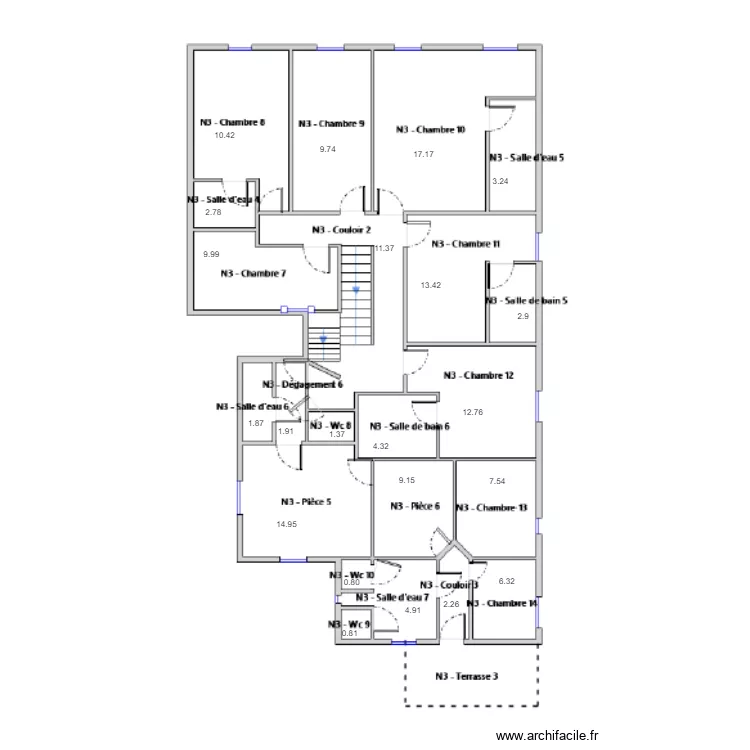 Niveau 3 surfaces. Plan de 