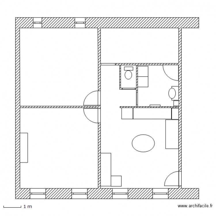 Marciac_F3_Plan_2_Meublé. Plan de 0 pièce et 0 m2