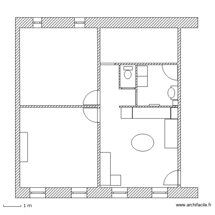 Marciac_F3_Plan_2_Meubl&eacute;. Plan de 