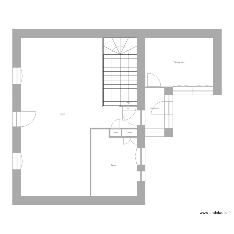 BARASCUD Niv 1. Plan de 8 pièces et 79 m2