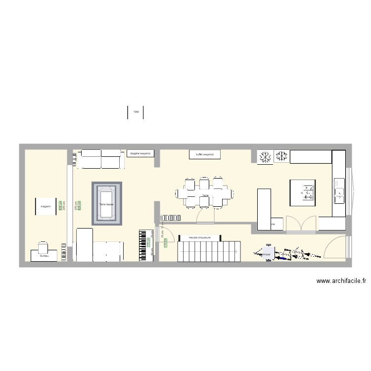 projection RDC. Plan de 0 pièce et 0 m2