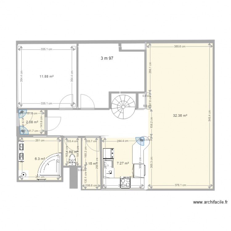 plan avec cotes 2. Plan de 0 pièce et 0 m2