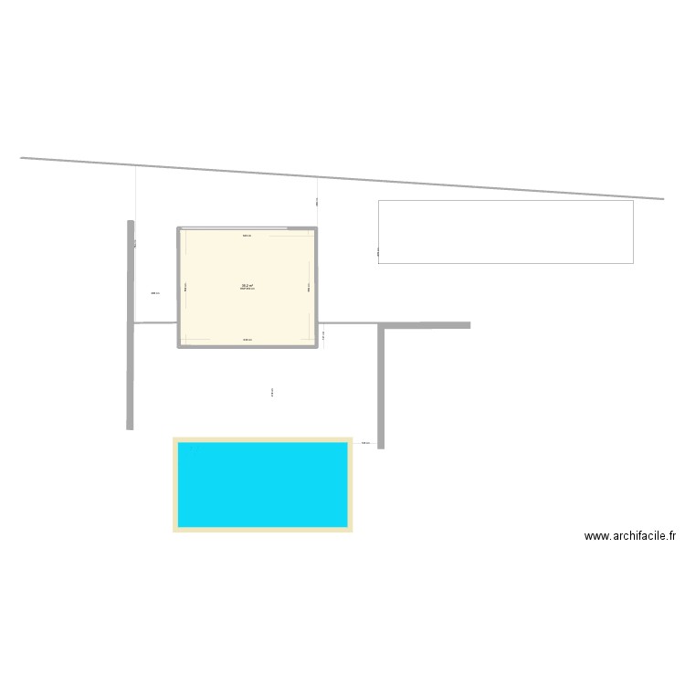pool house2. Plan de 1 pièce et 35 m2