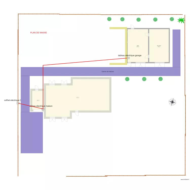 garage  alim &eacute;lectrique. Plan de 