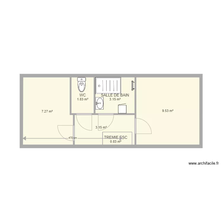 PLAN 1er Etage thomas avec tr&eacute;mie. Plan de 