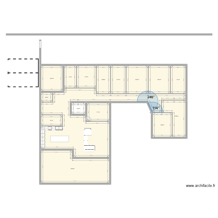 Duquerry V1. Plan de 16 pièces et 313 m2