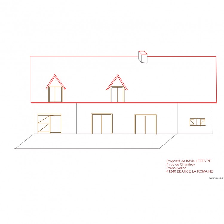 façade coté jardin après travaux. Plan de 0 pièce et 0 m2