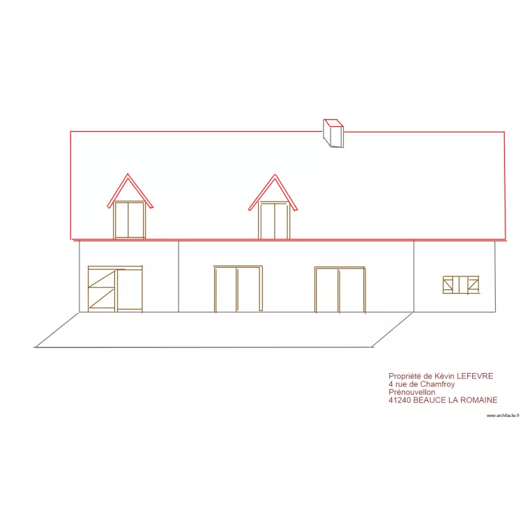 fa&ccedil;ade cot&eacute; jardin apr&egrave;s travaux. Plan de 