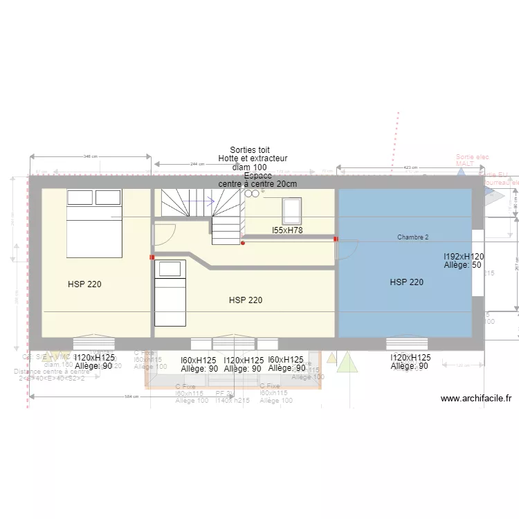 MAISON 3 Ossature. Plan de 