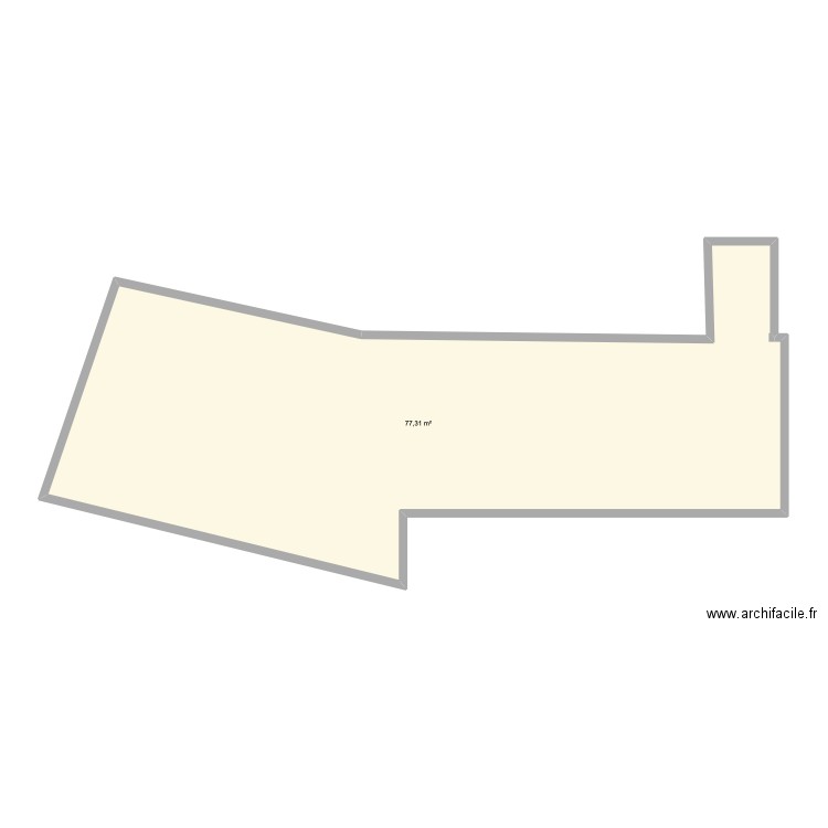 Salon. Plan de 1 pièce et 77 m2