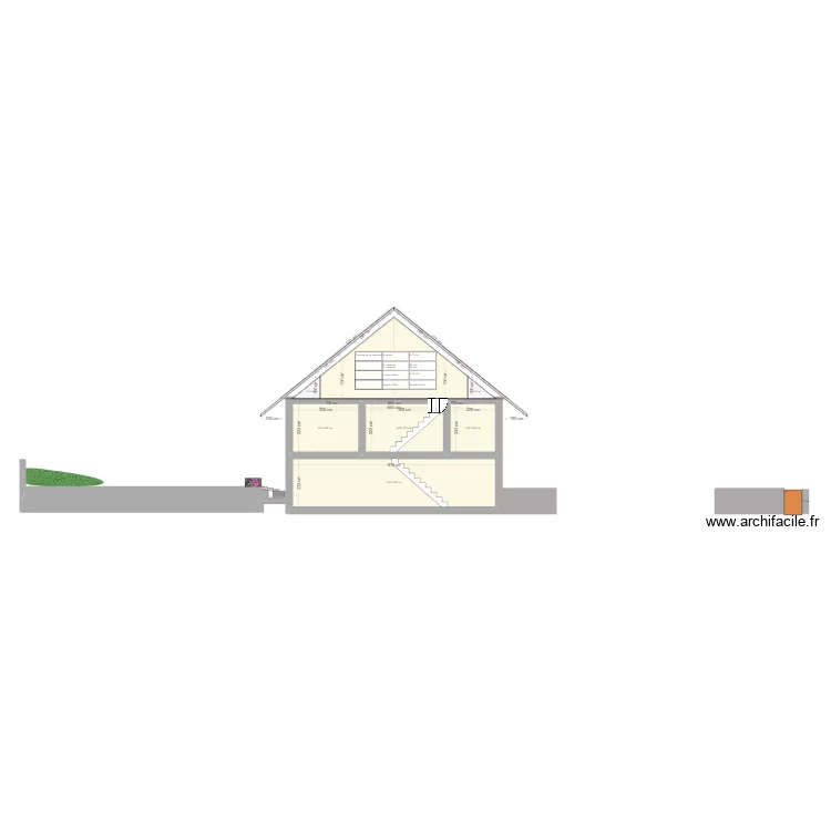 Plan de coupe Maison des potentiels. Plan de 