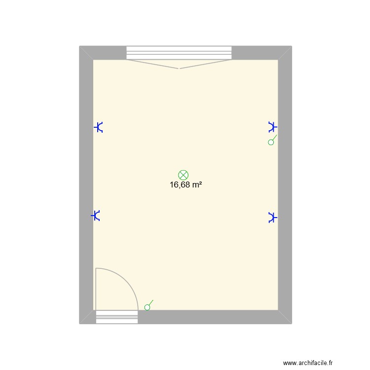 plan maison. Plan de 1 pièce et 17 m2