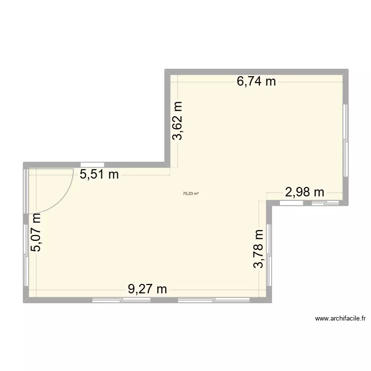 salon Maroc. Plan de 1  et 75 m²