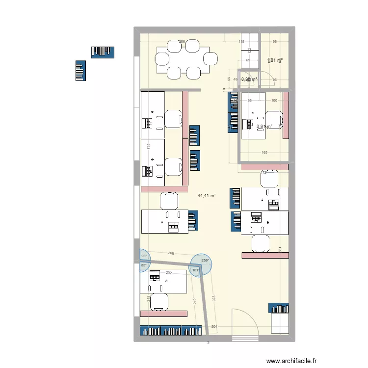 bureau pro. Plan de 
