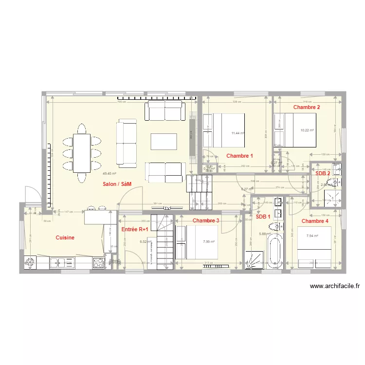 OPI Salon et Chambres version cible 2. Plan de 