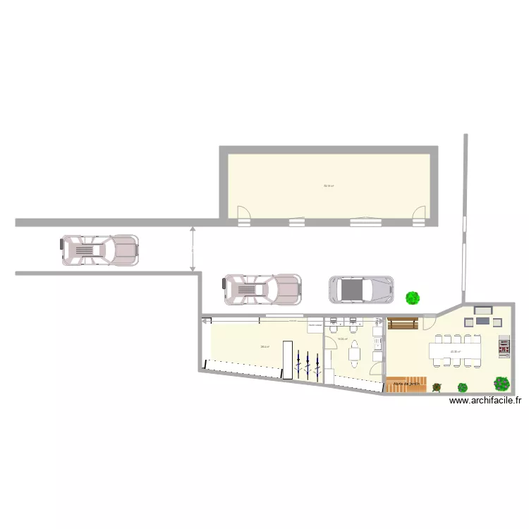 parking atelier futur amenage. Plan de 