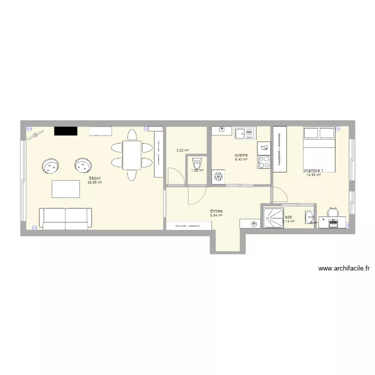 Plan projet&eacute; niveau 0. Plan de 