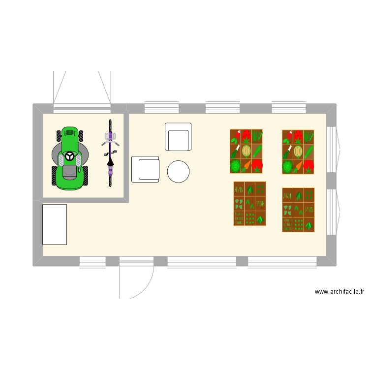 Les Iles6. Plan de 2 pièces et 28 m2