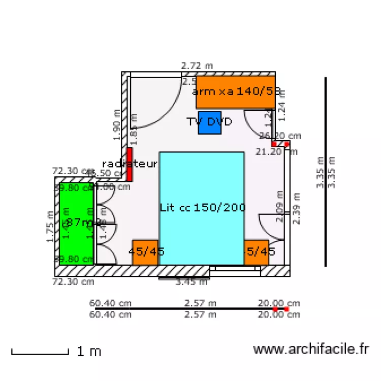 chambre lucarne meublée lit double. Plan de chambre lucarne meublée lit double. Plan de