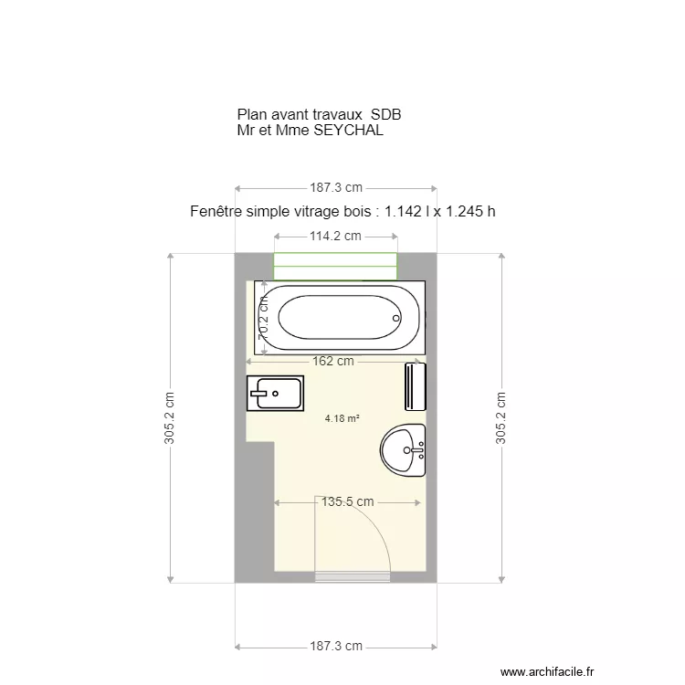 SEYCHAL SDB AVANT TX. Plan de SEYCHAL SDB AVANT TX. Plan de
