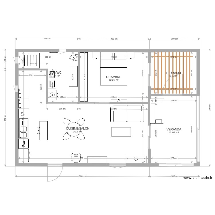 maison 60M2. Plan de 0 pièce et 0 m2