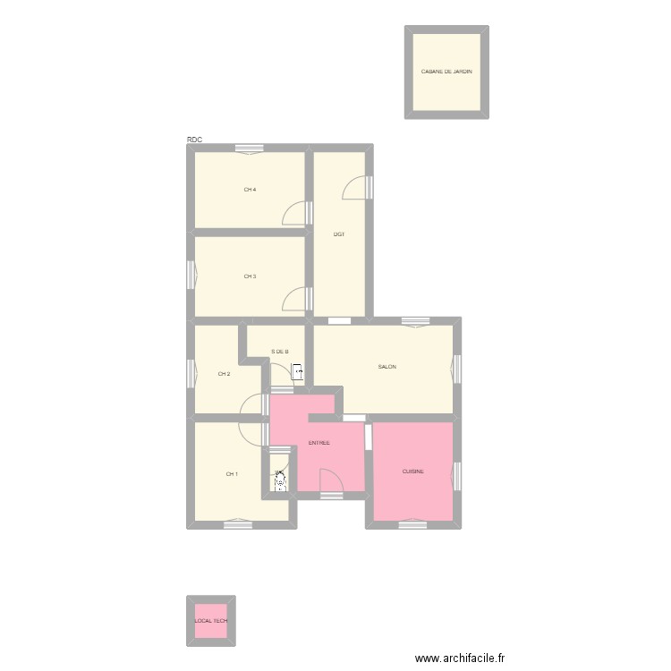 RESTOUEIX2. Plan de 12 pièces et 91 m2
