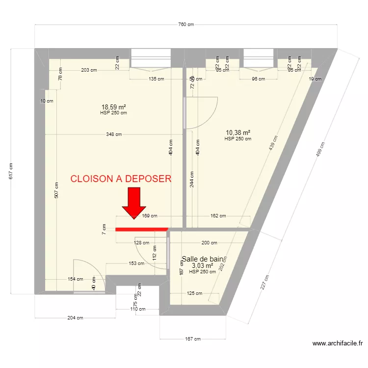 Appartement à Vannes - 32m2 - Existant . Plan de Appartement à Vannes - 32m2 - Existant . Plan de