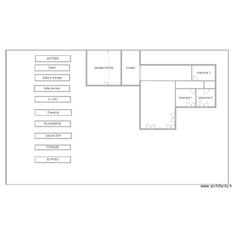 PLAN AVEC COTATION. Plan de 0 pièce et 0 m2