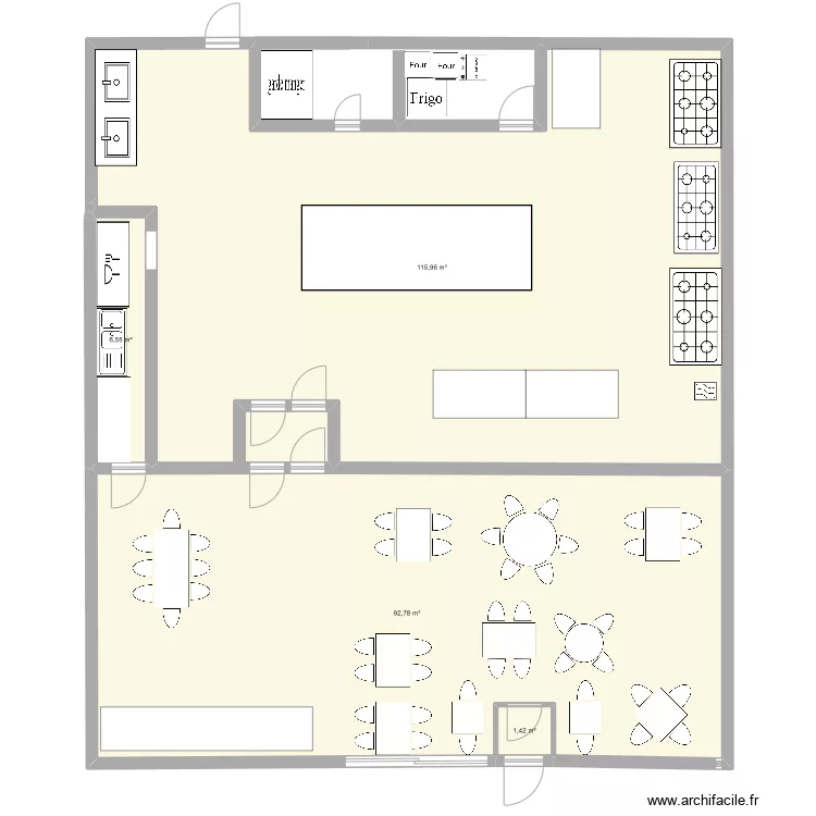 plan restaurant et cuisine. Plan de plan restaurant et cuisine. Plan de