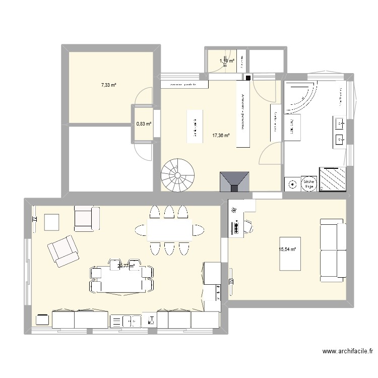 salon. Plan de 0 pièce et 0 m2
