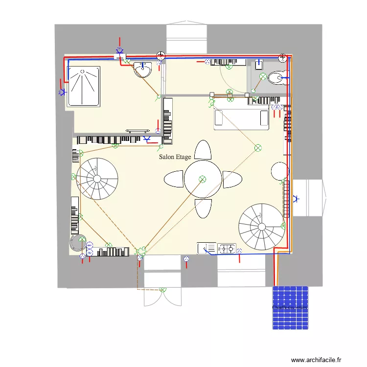 Clavi&egrave;re Etage. Plan de 