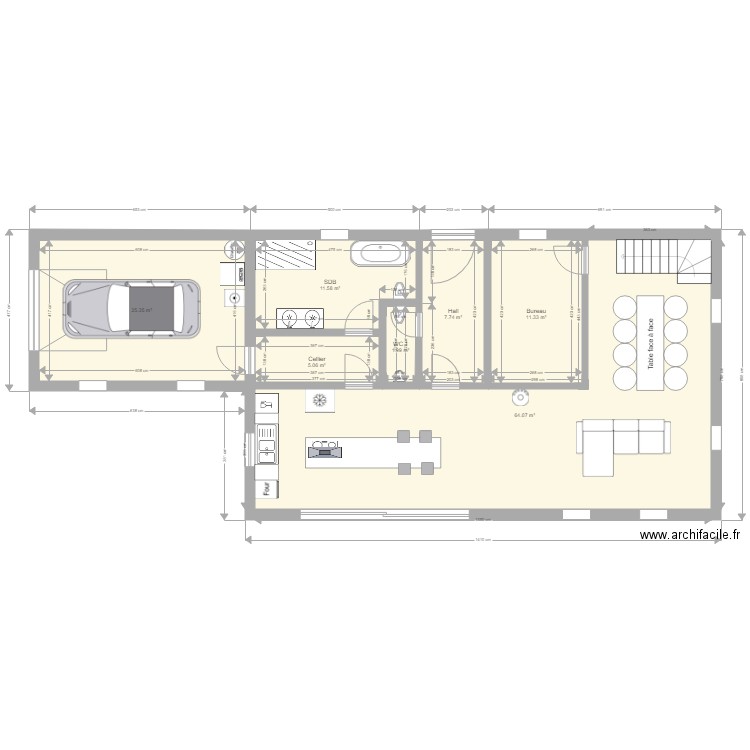 Furnaux RDC et garage. Plan de 0 pièce et 0 m2