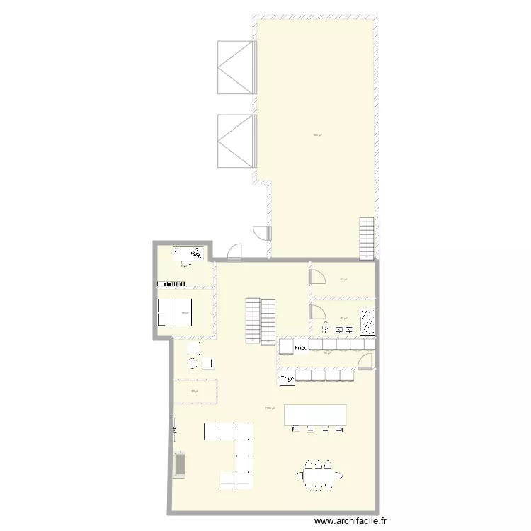 1er escalier centrale 47 pied. Plan de 