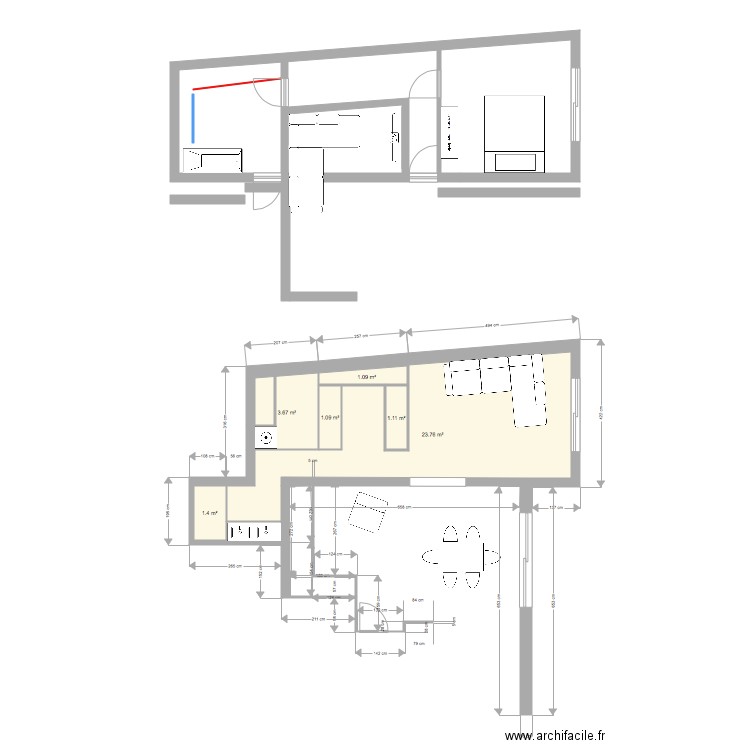  extension maison avec chambre. Plan de 0 pièce et 0 m2