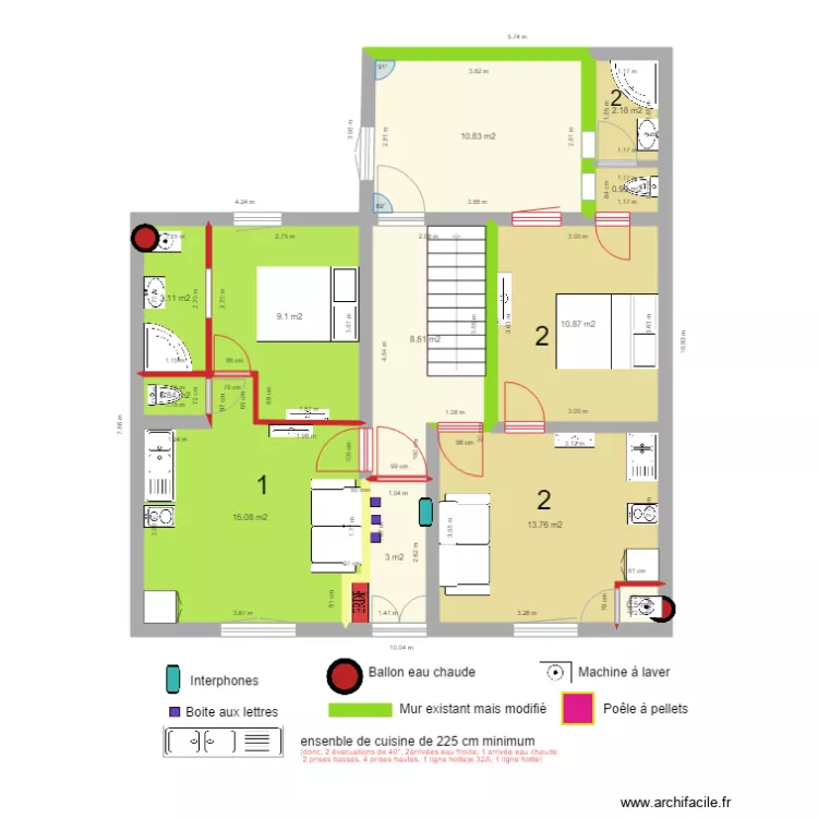 BASE LA SALLE projections 1  VERSION 6 APPART 4 premiers. Plan de 