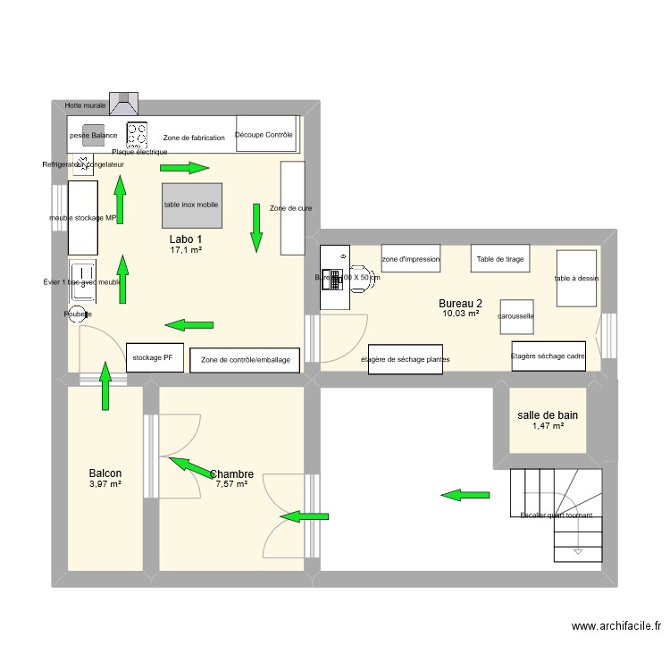 labo1. Plan de 5 pièces et 40 m2