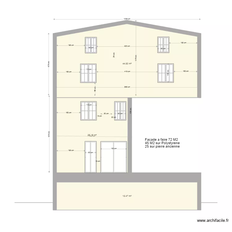 facade nord V9 cotations BFOK. Plan de 