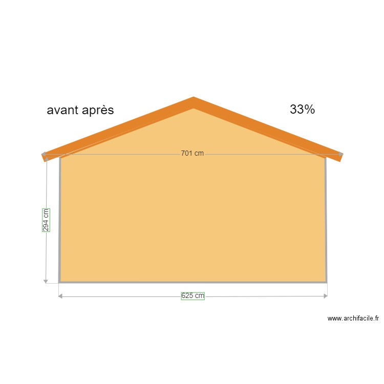 Lavaud façade Ouest avant et après. Plan de 0 pièce et 0 m2