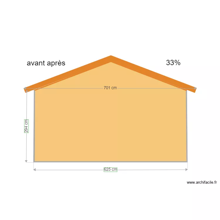 Lavaud fa&ccedil;ade Ouest avant et apr&egrave;s. Plan de 